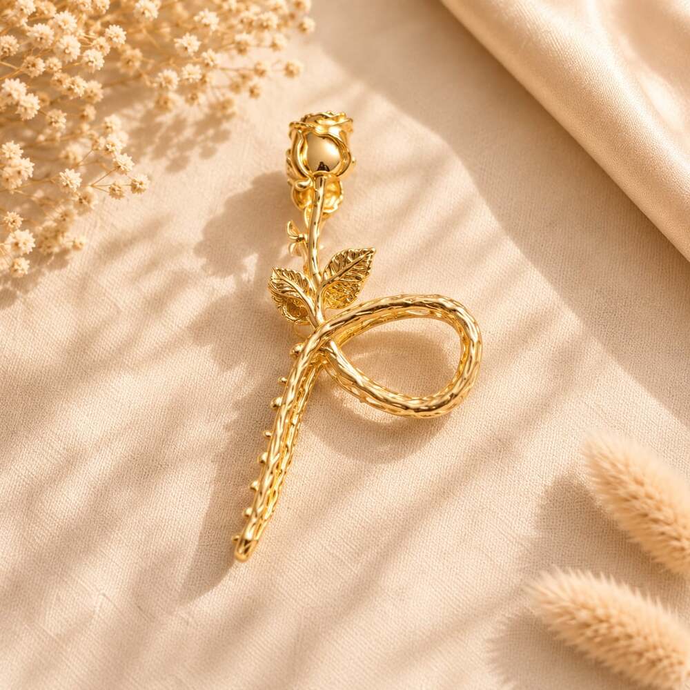 Romantic Rose Gold Claw Clip Coquette Floral Statement Hair Accessory